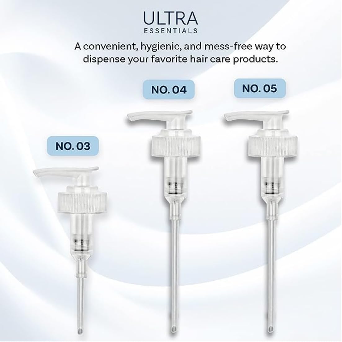 Dispenser Pumps Compatible with Olaplex No. 4 Shampoo and No. 5 Conditioner 8.5 oz, 250 ml Size Bottles, Ultra Essentials