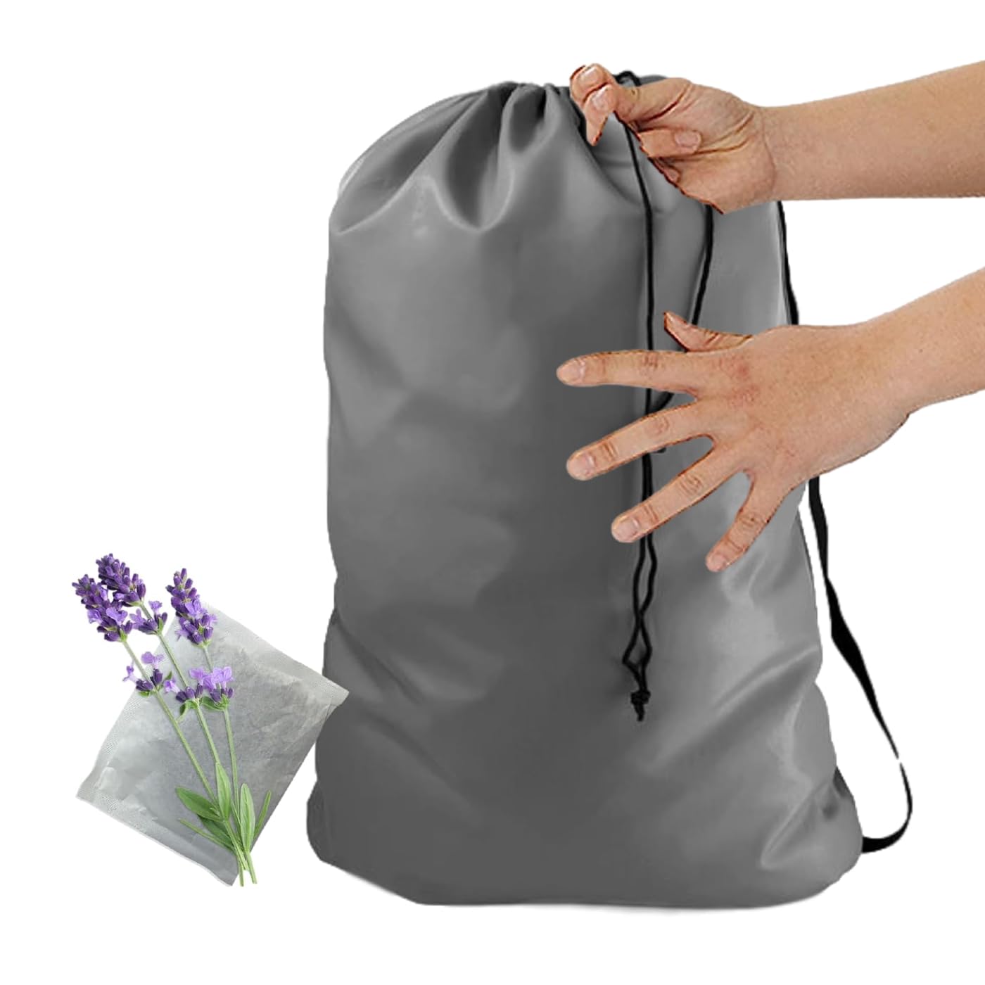 A++Heavy Duty Laundry Bag w/Shoulder Strap by Ultra Essentials, XL 24" X 36" Tear Resistant Utility Bags, Dorm Hamper, Camping Tent, Sports Ball, Clothes, Yarn Storage, 1 Lavender Sachet