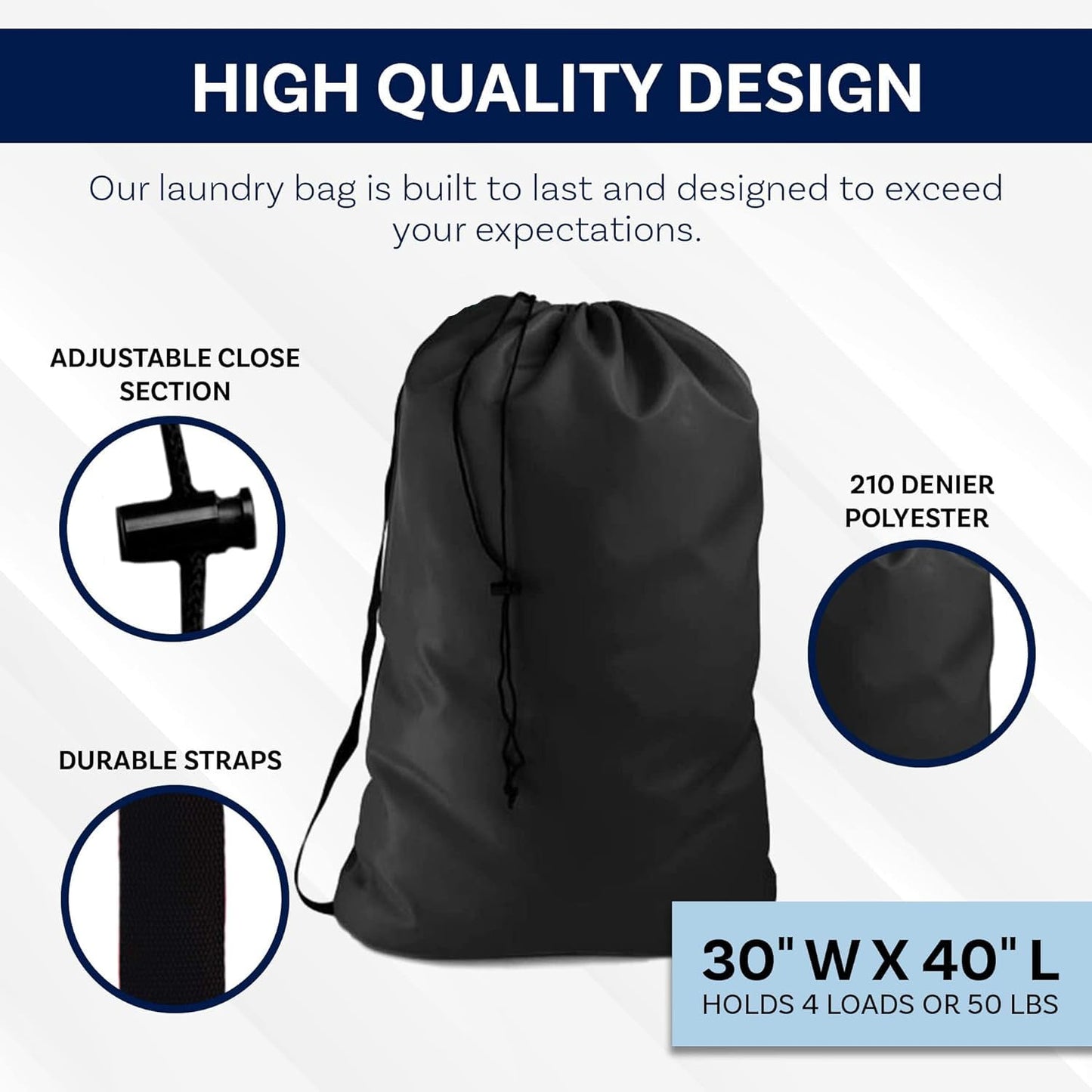 Heavy Duty Laundry Bag w/Shoulder Strap by Ultra Essentials, XXL 30" X 40" Tear Resistant Utility Bags, Dorm Hamper, Camping Tent, Sports Ball, Clothes, Yarn Storage, 1 Lavender Sachet