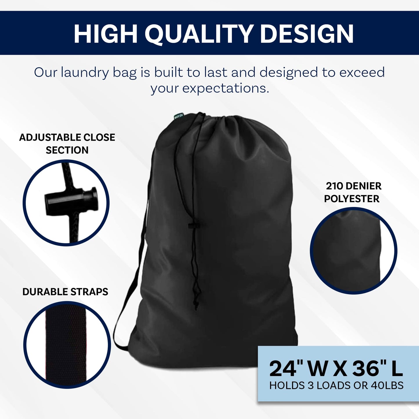 A++Heavy Duty Laundry Bag w/Shoulder Strap by Ultra Essentials, XL 24" X 36" Tear Resistant Utility Bags, Dorm Hamper, Camping Tent, Sports Ball, Clothes, Yarn Storage, 1 Lavender Sachet