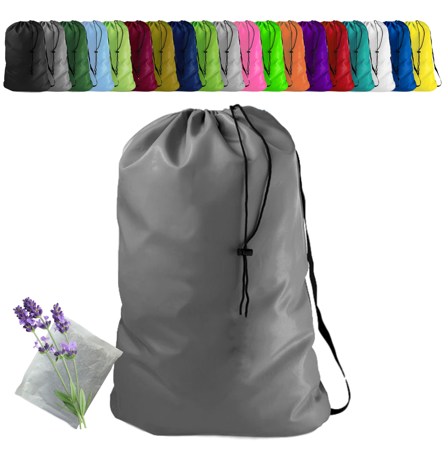 Heavy Duty Laundry Bag w/Shoulder Strap by Ultra Essentials, XXL 30" X 40" Tear Resistant Utility Bags, Dorm Hamper, Camping Tent, Sports Ball, Clothes, Yarn Storage, 1 Lavender Sachet