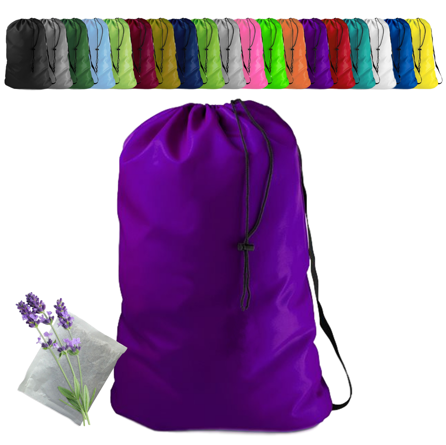 Heavy Duty Laundry Bag w/Shoulder Strap by Ultra Essentials, XXL 30" X 40" Tear Resistant Utility Bags, Dorm Hamper, Camping Tent, Sports Ball, Clothes, Yarn Storage, 1 Lavender Sachet