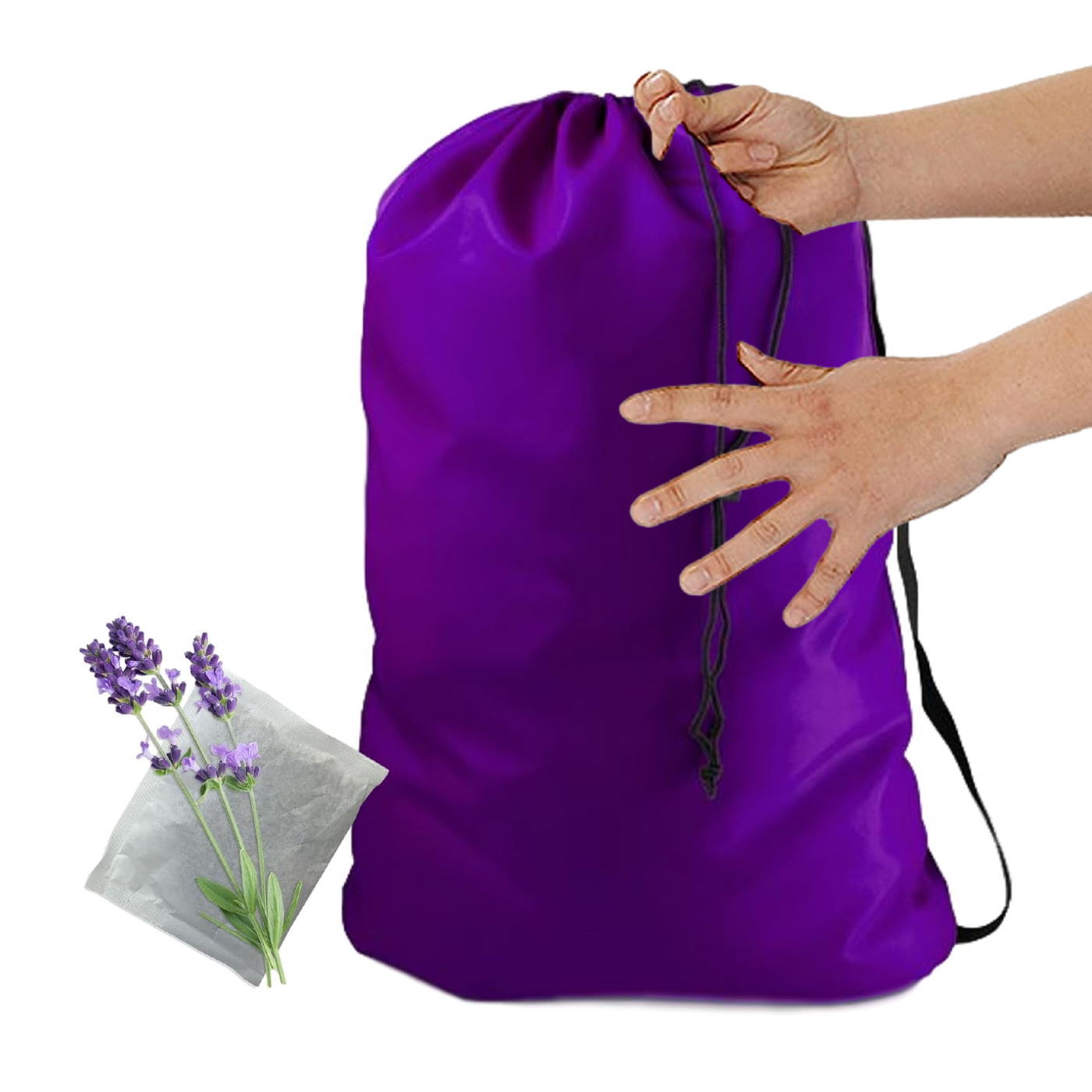 A++Heavy Duty Laundry Bag w/Shoulder Strap by Ultra Essentials, XL 24" X 36" Tear Resistant Utility Bags, Dorm Hamper, Camping Tent, Sports Ball, Clothes, Yarn Storage, 1 Lavender Sachet