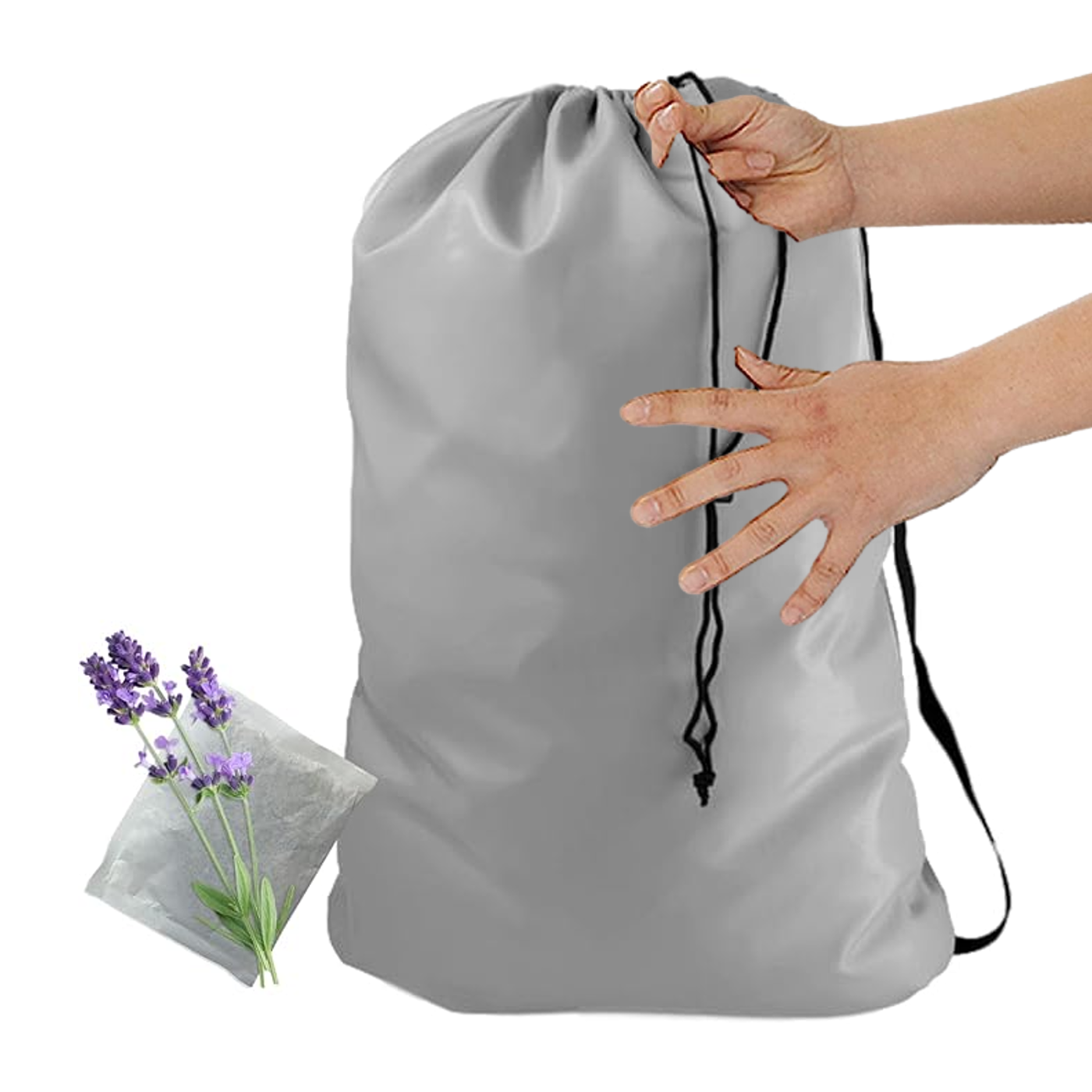 A++Heavy Duty Laundry Bag w/Shoulder Strap by Ultra Essentials, XL 24" X 36" Tear Resistant Utility Bags, Dorm Hamper, Camping Tent, Sports Ball, Clothes, Yarn Storage, 1 Lavender Sachet