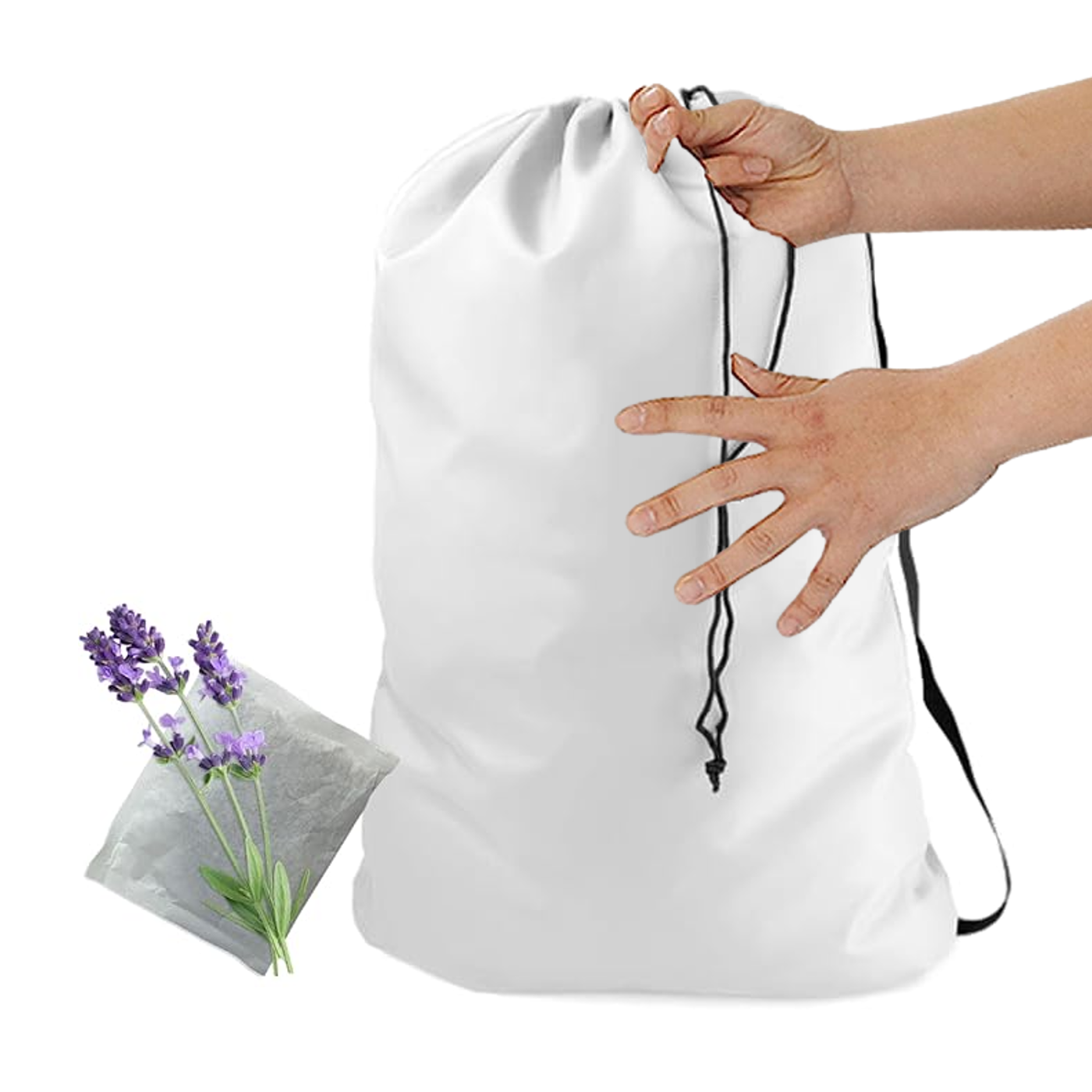 A++Heavy Duty Laundry Bag w/Shoulder Strap by Ultra Essentials, XL 24" X 36" Tear Resistant Utility Bags, Dorm Hamper, Camping Tent, Sports Ball, Clothes, Yarn Storage, 1 Lavender Sachet